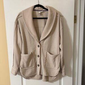 Women's Cream Blazer Jacket with Pockets